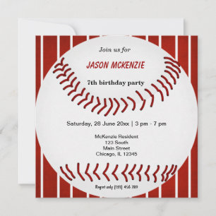 Invitation Anniversaire du baseball