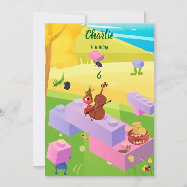 Invitation Anniversaire du biscuit de construction (Devant)