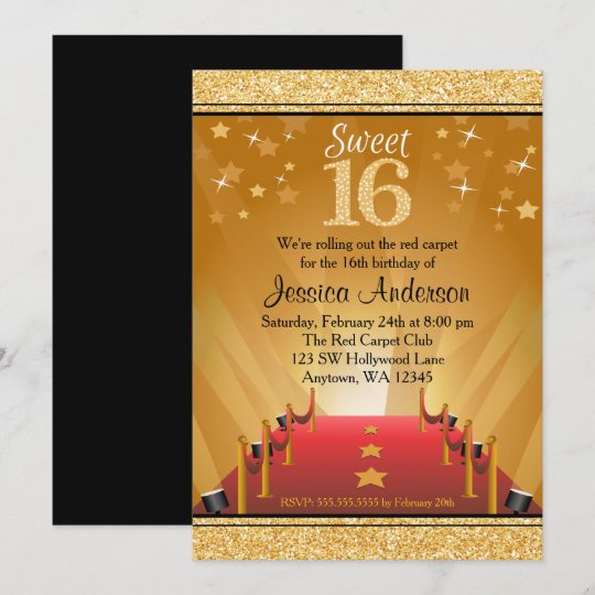 Invitation Anniversaire Du Bonbon 16 A Or De Star De Zazzle Fr