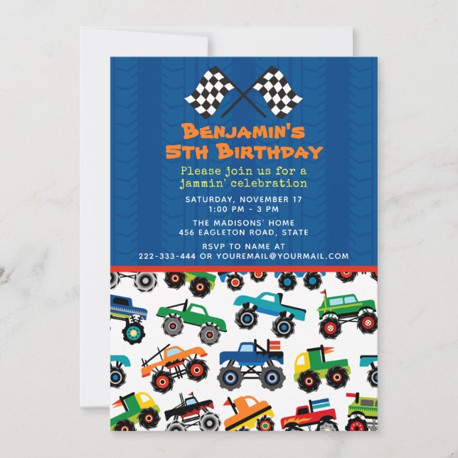 Invitation Anniversaire du Camion Monster (Devant)