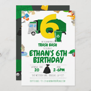 Invitation Anniversaire du camion-poubelle, camion-poubelle 6