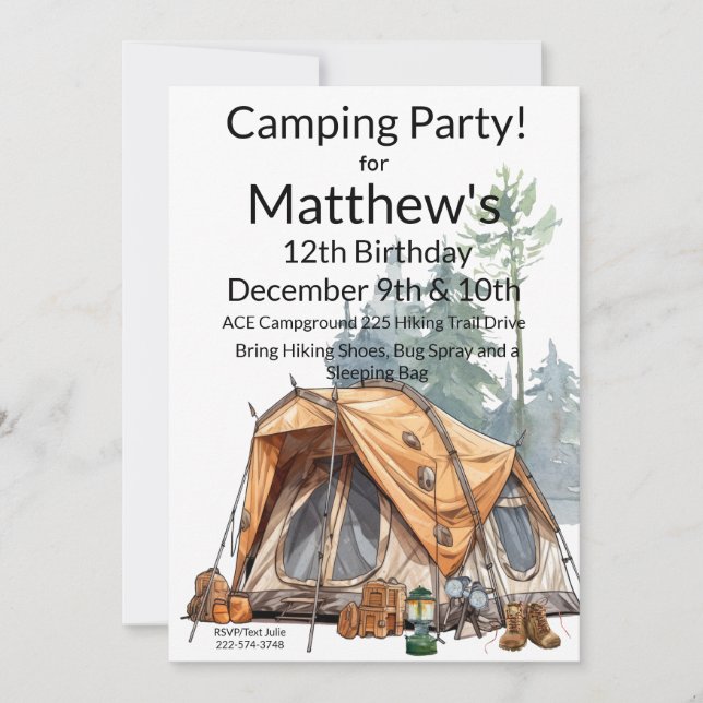 Invitation Anniversaire du camping (Devant)