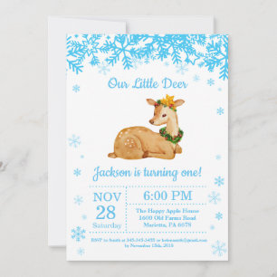 Invitation Anniversaire du cerf Winter Boy