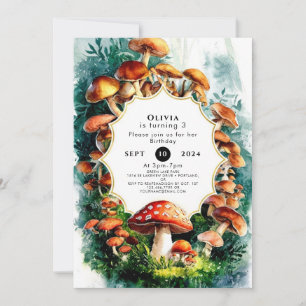 Invitation Anniversaire du champignon Little Woods