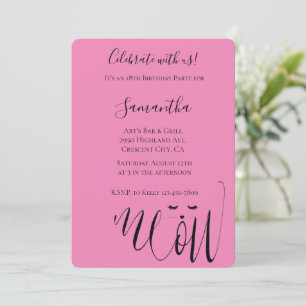 Invitation Anniversaire du chat de Meow Rose