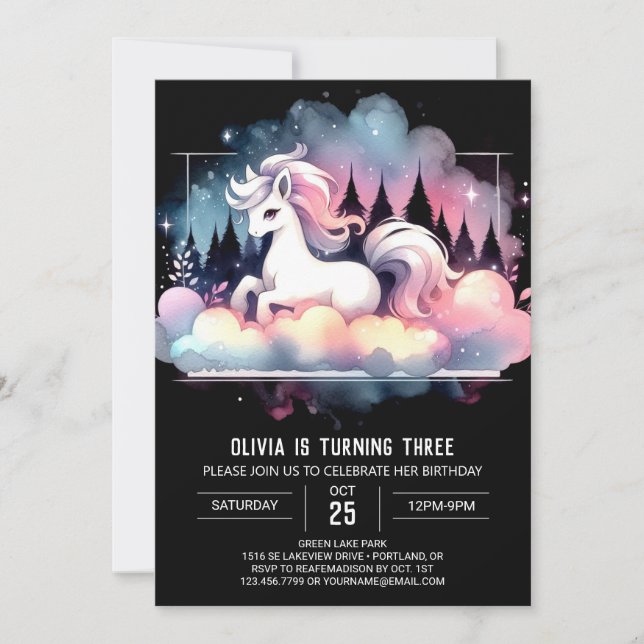 Invitation Anniversaire du Cheval de la Jungle Simple (Devant)