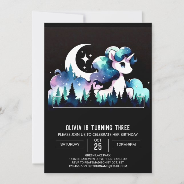 Invitation Anniversaire du Cheval de l'Aquarelle enchantée (Devant)
