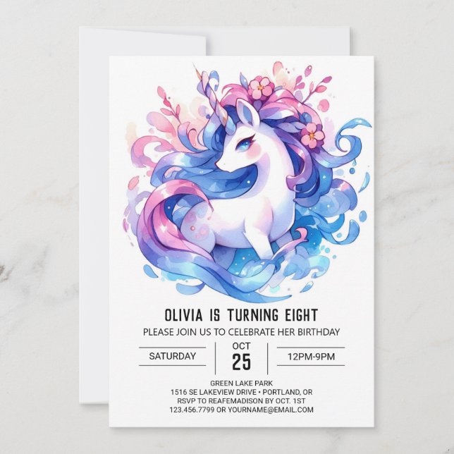 Invitation Anniversaire du Cheval en ligne moderne (Devant)