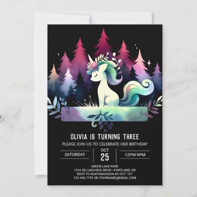 Invitation Anniversaire du Cheval Enchanted (Devant)