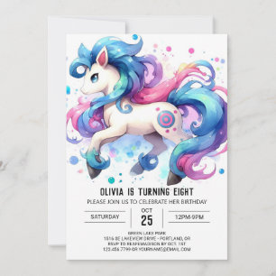 Invitation Anniversaire du Cheval Enfant Moderne