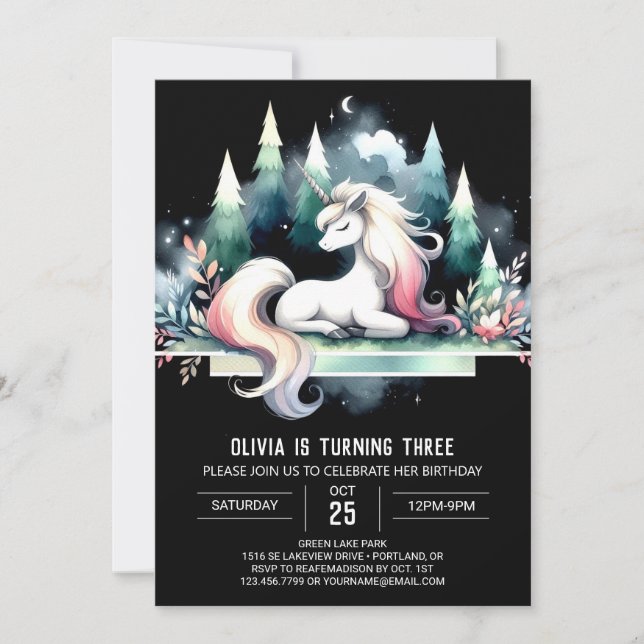 Invitation Anniversaire du Cheval Magique Enfants (Devant)