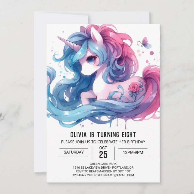 Invitation Anniversaire du Cheval Modifiable (Devant)