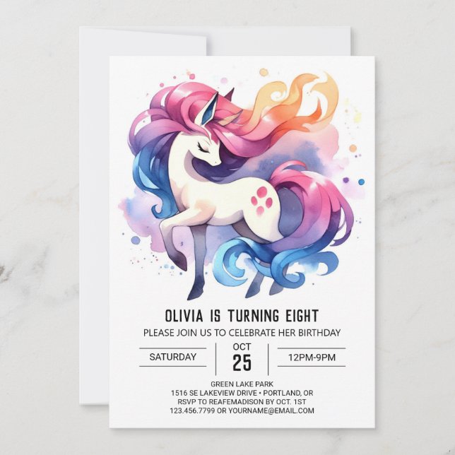Invitation Anniversaire du Cheval numérique élégant (Devant)