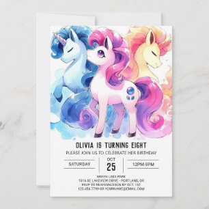 Invitation Anniversaire du cheval numérique enchanté
