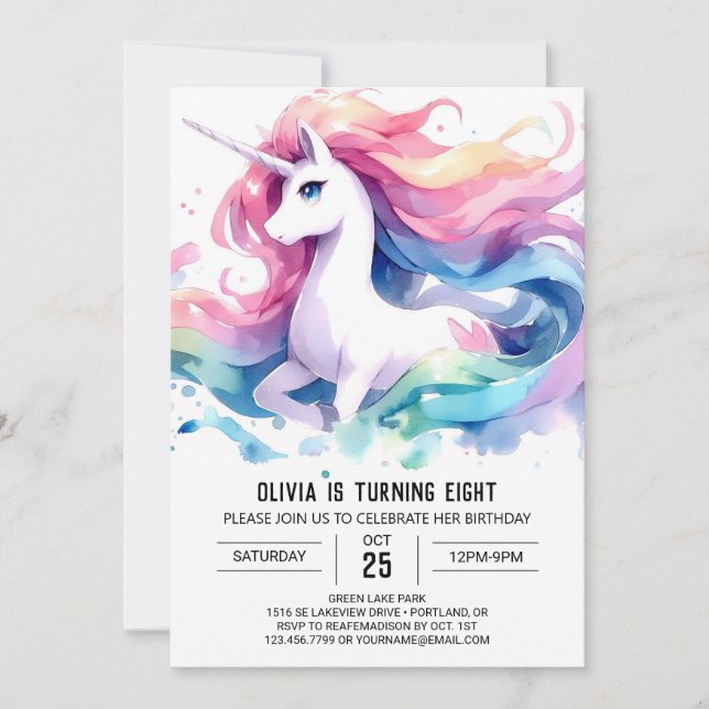 Invitation Anniversaire du cheval numérique enchanté (Devant)