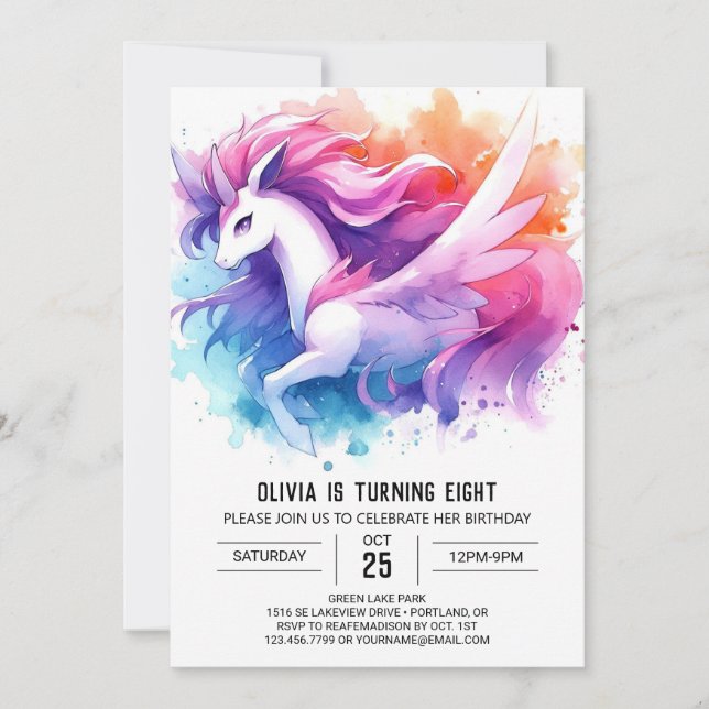 Invitation Anniversaire du cheval personnalisé moderne (Devant)