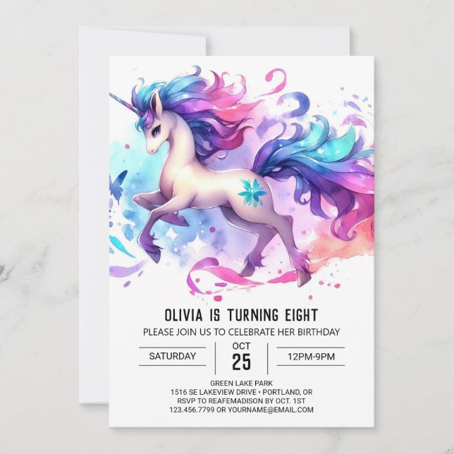 Invitation Anniversaire du cheval personnalisé moderne (Devant)