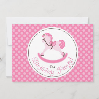 Invitation Anniversaire du Cheval Rocheux Rose