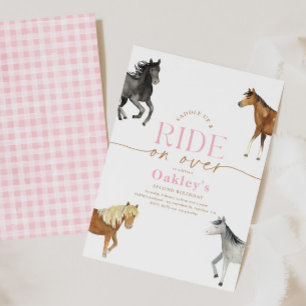 Invitation Anniversaire du Cheval Rose