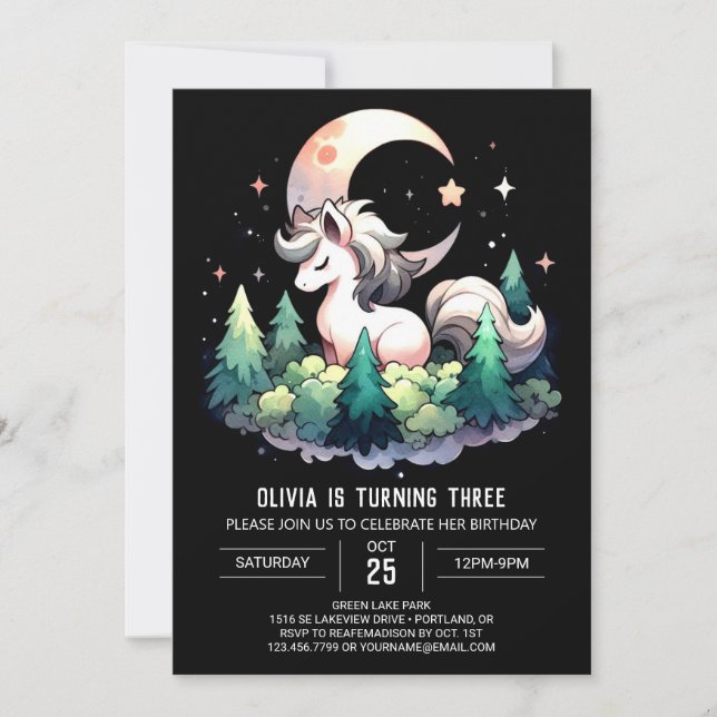 Invitation Anniversaire du Cheval Simple (Devant)