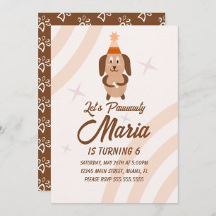 Invitation Anniversaire du chiot super animal de la partie pa