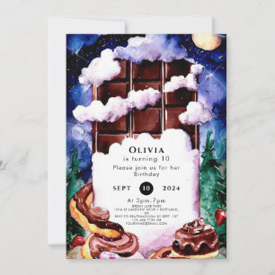 Invitation Anniversaire du chocolat pour enfants Whimsical