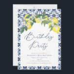 Invitation Anniversaire du citron méditerranéen Positano<br><div class="desc">Lemon méditerranéen Positano Invitation Anniversaire</div>