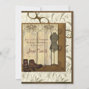 Invitation Anniversaire du collage Vintage Steampunk