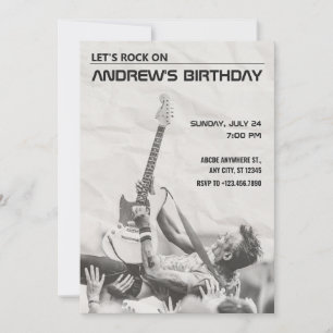 Invitation Anniversaire du concert rock