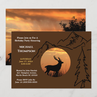 Invitation Anniversaire du coucher du soleil de ce