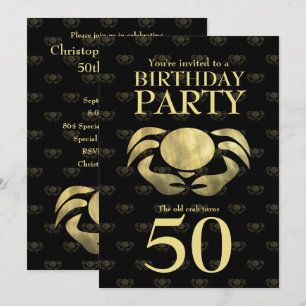 Invitation Anniversaire du crabe d'or russe imprimé sur mesur