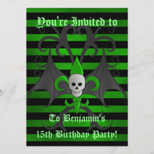 Invitation anniversaire du crâne d'Halloween