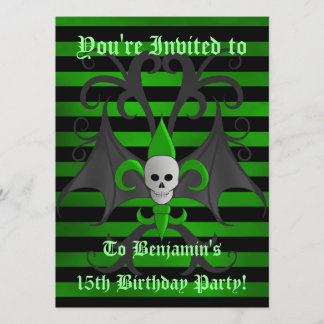 Invitation anniversaire du crâne d'Halloween