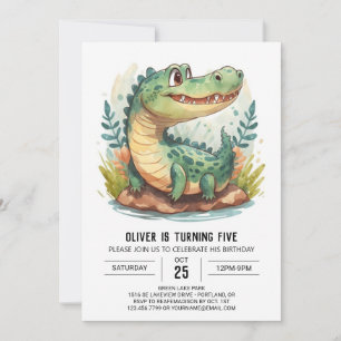 Invitation Anniversaire du crocodile bohème numérique