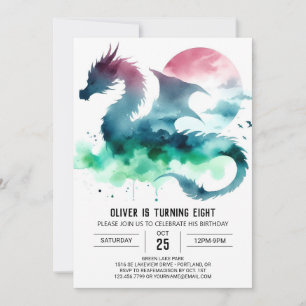 Invitation Anniversaire du dragon à main