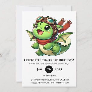 Invitation Anniversaire du Dragon Bébé Aventuré