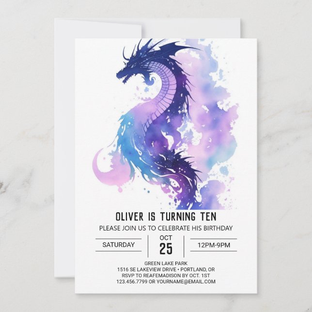 Invitation Anniversaire du Dragon de Fierce Magique (Devant)