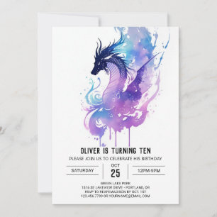 Invitation Anniversaire du dragon de glace Whimsical