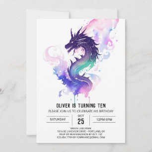 Invitation Anniversaire du dragon des baleines et des baleine