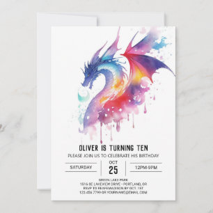 Invitation Anniversaire du dragon enchanté