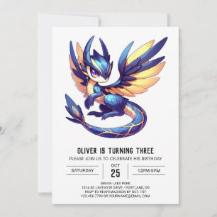 Invitation Anniversaire du Dragon Enchanté Imprimable