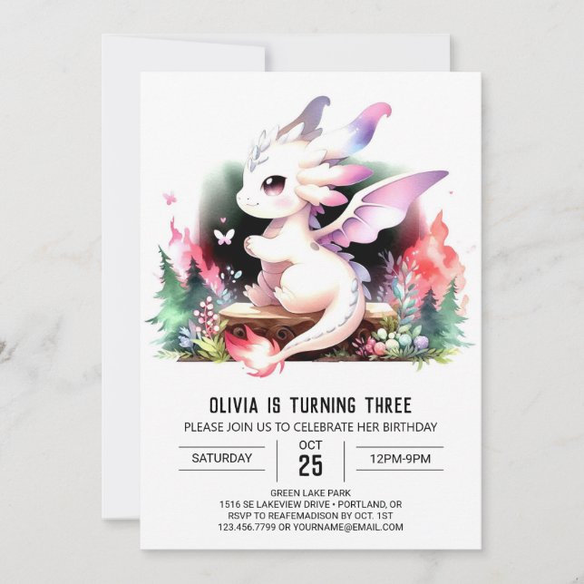 Invitation Anniversaire du Dragon Majestic numérique (Devant)