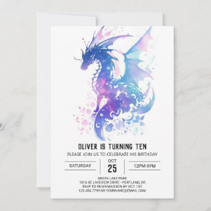 Invitation Anniversaire du dragon médiéval