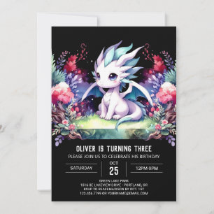 Invitation Anniversaire du dragon sauvage moderne