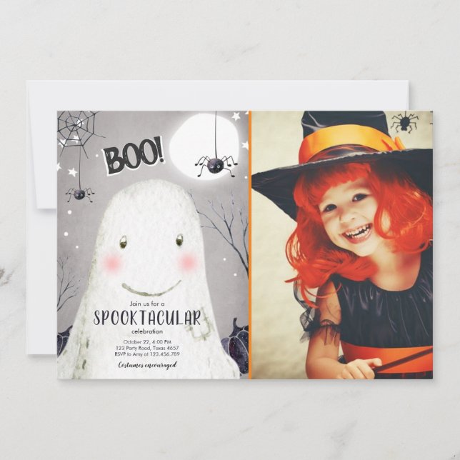 Invitation Anniversaire du fantôme d'Halloween Spooktacular (Devant)