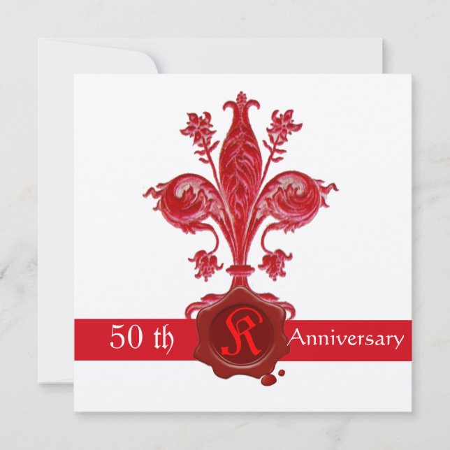 Invitation ANNIVERSAIRE DU FLEUR DE LISE Monogramme de sceau  (Devant)