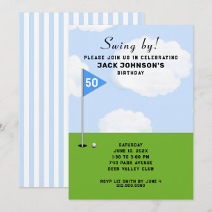 Invitation Anniversaire Du Golf À Thème