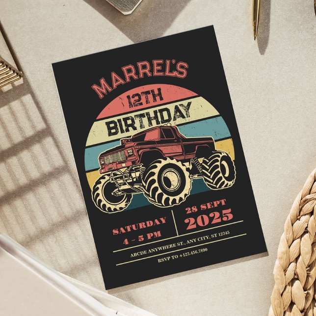 Invitation Anniversaire du gros camion (Créateur téléchargé)