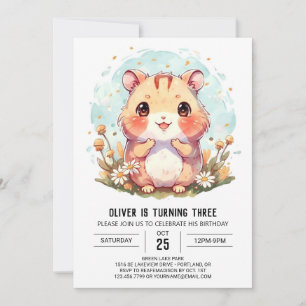 Invitation Anniversaire du hamster coloré mignon