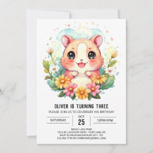 Invitation Anniversaire du hamster enchanté pour enfants